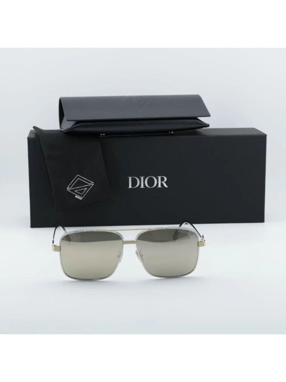 Dior CD DIAMOND S9F F2A5 Square Sunglasses – Palladium / Silver Mirror